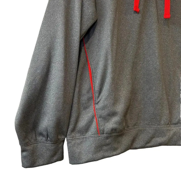 Chicago Blackhawks Sweatshirt Mens Large Gray 1/4 Zip Fleece Sweater Hockey NHL - Picture 2 of 8